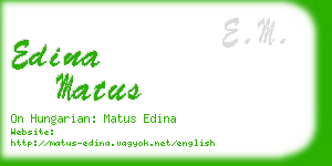 edina matus business card